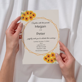 Casual Sunflower Wedding Invitation