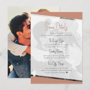 Casual Terra Cotta "Nothing Fancy" Wedding Details Enclosure Card