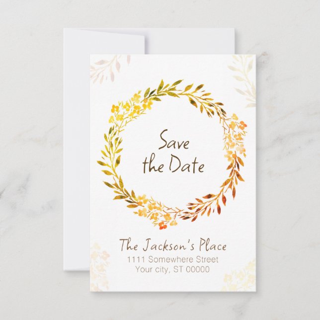 Casual Thanksgiving Flat Save The Date Card (Front)