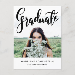 Casual Typography Graduate Photo Invitation Postcard