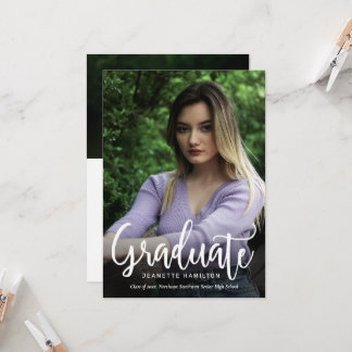 Casual Typography Script 2-Photo Graduation Invitation