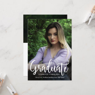 Casual Typography Script 2-Photo Graduation Invitation