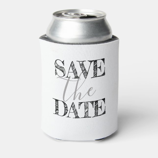 Casual Urban Scribble | Graffiti Save the Date Can Cooler (Can Back)