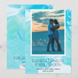 Casual Watercolor Photo Wedding Save The Date