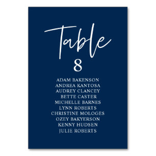 Casual Wedding Dinner, Guests Seating Chart Table Number