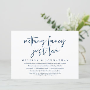 Casual Wedding Elopement, Nothing Fancy, Just Love Invitation