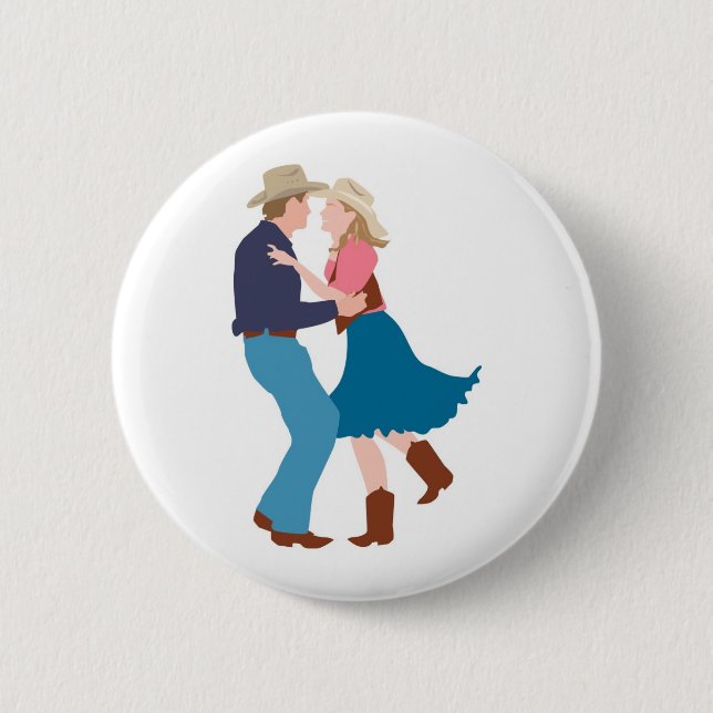Casual Western Wedding Reception 2 Inch Round Button (Front)