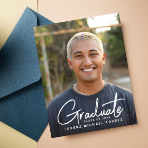 Casual Writing Graduate Photo Invitation