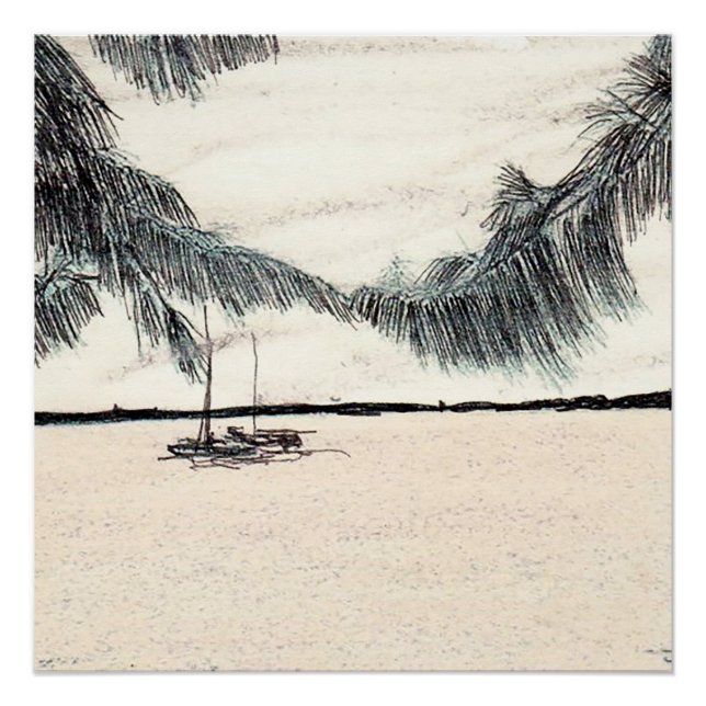 Casuarina Trees, Long Island Bahamas Poster (Front)
