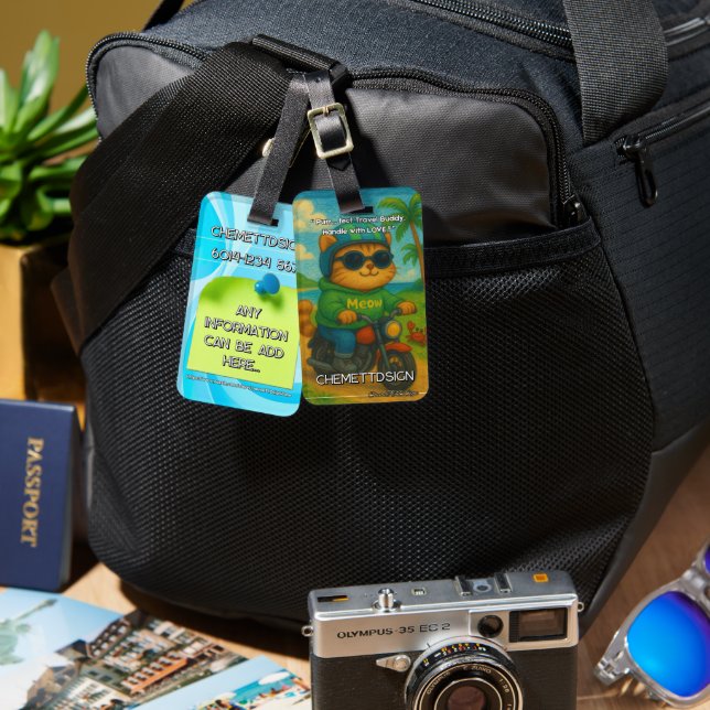 Cat 05 Kids Luggage Tag (Front & Back)