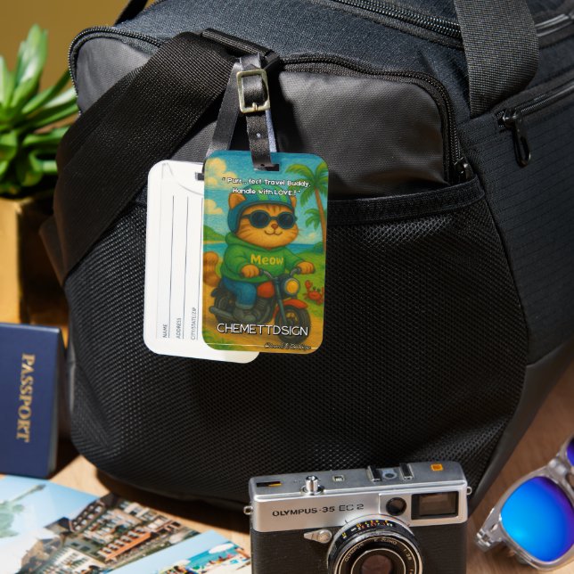 Cat 05 Kids Luggage Tag (Front & Back)