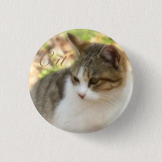 Cat 1 Inch Round Button (Front)