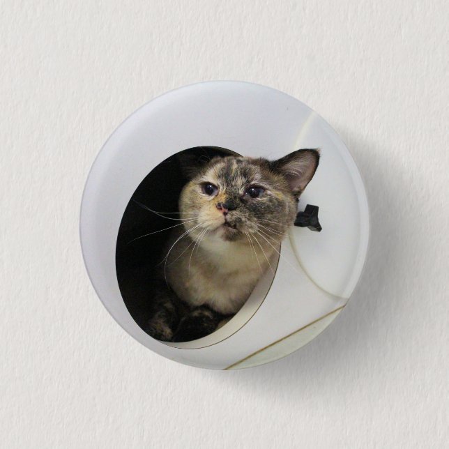 Cat  1 inch round button (Front)