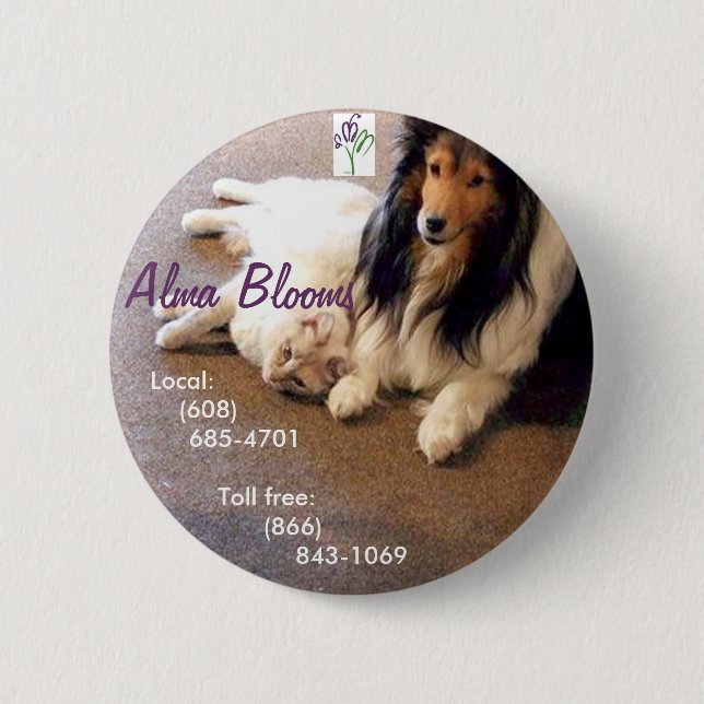 Cat 2 Inch Round Button (Front)