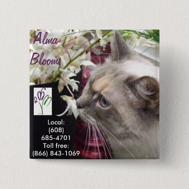 Cat 2 Inch Square Button (Front)