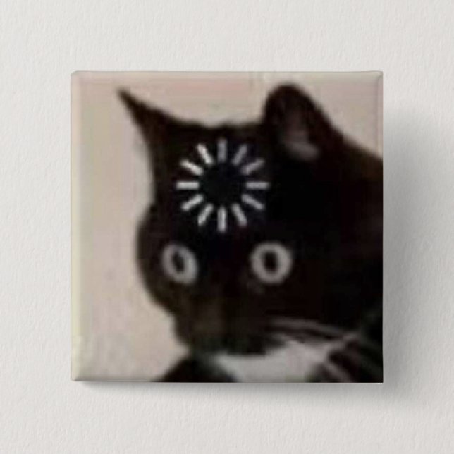 cat 2 inch square button (Front)