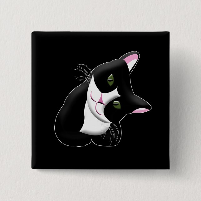 Cat 2 Inch Square Button (Front)