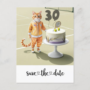Cat 30th Birthday Party  Invitation Postcard