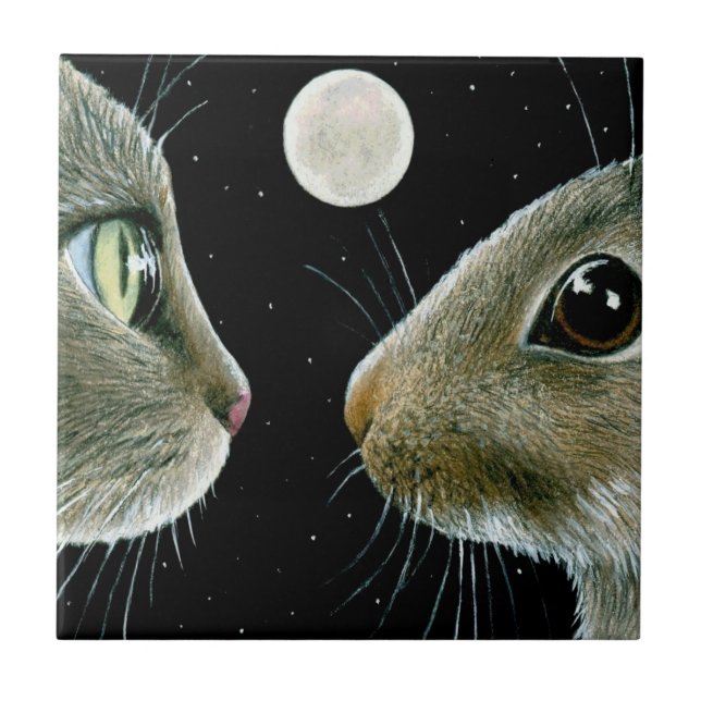 Cat 413 Rabbit Moon Tile (Front)