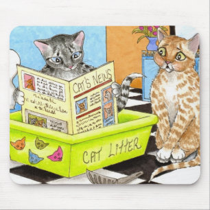 Cat 464 funny bathroom art mouse pad
