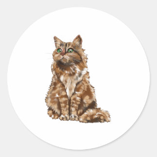 Cat (4) classic round sticker