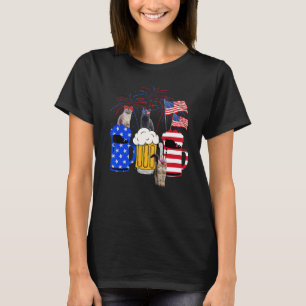Cat 4th Of July Costumes Red White Blue Beer Glass T-Shirt