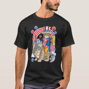 Cat 4th Of July Glasses And Unicorn Meowica With D T-Shirt