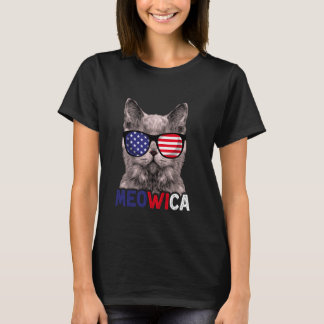 Cat 4th Of July Meowica Men Women American Flag Ki T-Shirt