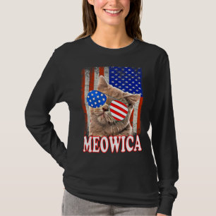 Cat 4th Of July Meowica Merica Usa American Flag M T-Shirt