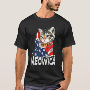 Cat 4th Of July Meowica Patriotic Kitten American T-Shirt