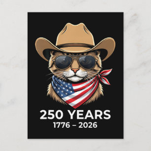 Cat 4Th Of July Postcard