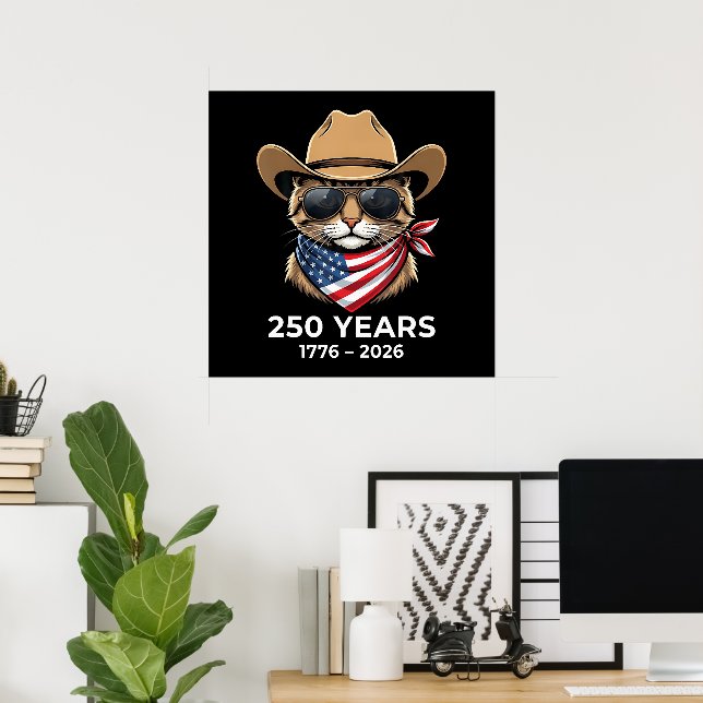 Cat 4Th Of July Poster (Home Office)