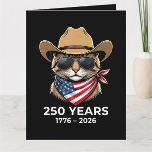 Cat 4Th Of July Thank You Card