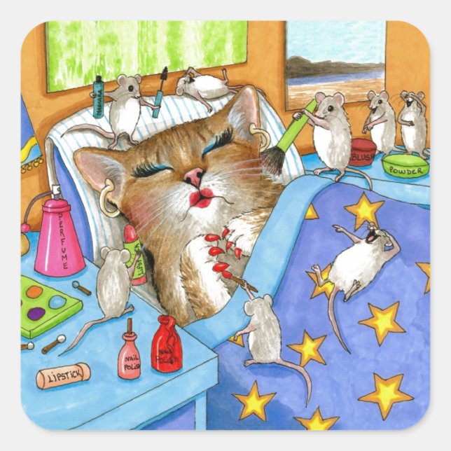 Cat 508 square sticker (Front)