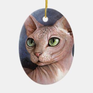 Cat 578 Sphynx Ceramic Ornament