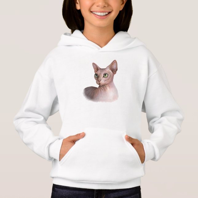 Cat 578 Sphynx white background (Front)