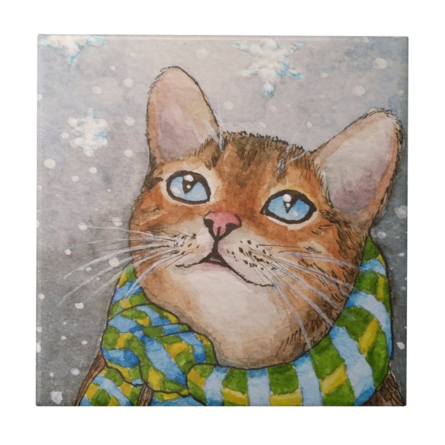Cat 627 Winter Snow Tile (Front)