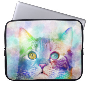 cat 663 multicolor cat laptop sleeve
