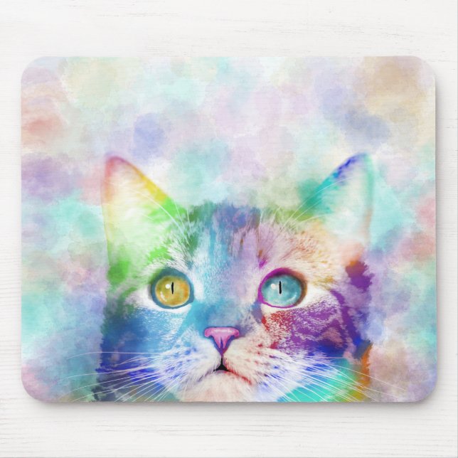 cat 663 multicolor cat mouse pad (Front)