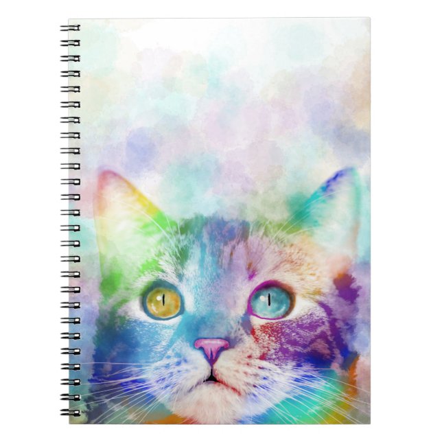 cat 663 multicolor cat notebook (Front)