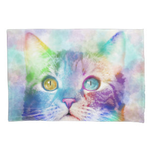 cat 663 multicolor cat pillowcase