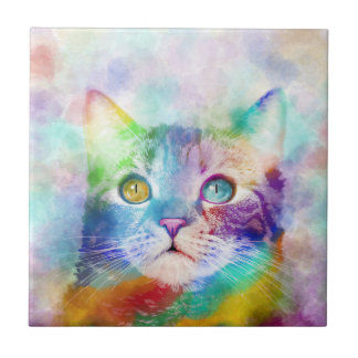 cat 663 multicolor cat tile