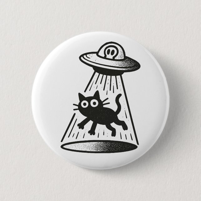 Cat Abduction 2 Inch Round Button (Front)