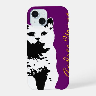 cat add your name iPhone 15 case