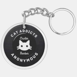 Cat Addicts Anonymous Keychain