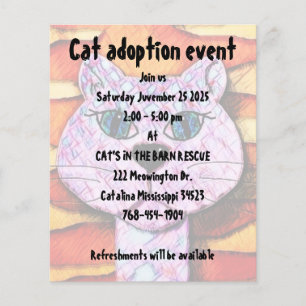 Cat adoption art paper