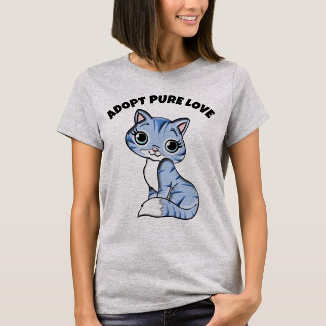 CAT ADOPTION T-SHIRTS, ADOPT PURE LOVE T-Shirt (Front)
