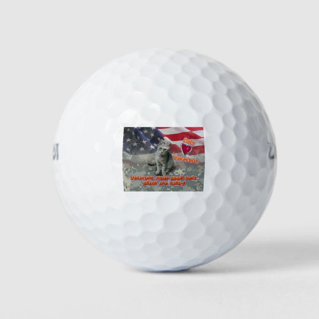 Cat Adopts Veteran for Lifelong Friend Golf Balls (Front)