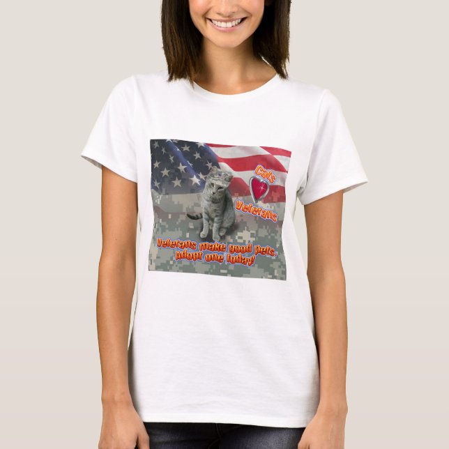 Cat Adopts Veteran for Lifelong Friend T-Shirt (Front)