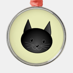 Cat. Adorable black kitty. Metal Ornament